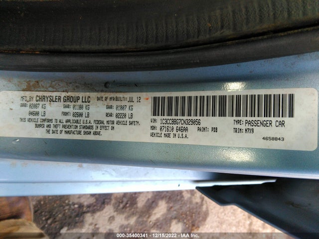 2012 CHRYSLER 200 TOURING VIN: 1C3CCBBG7CN329056