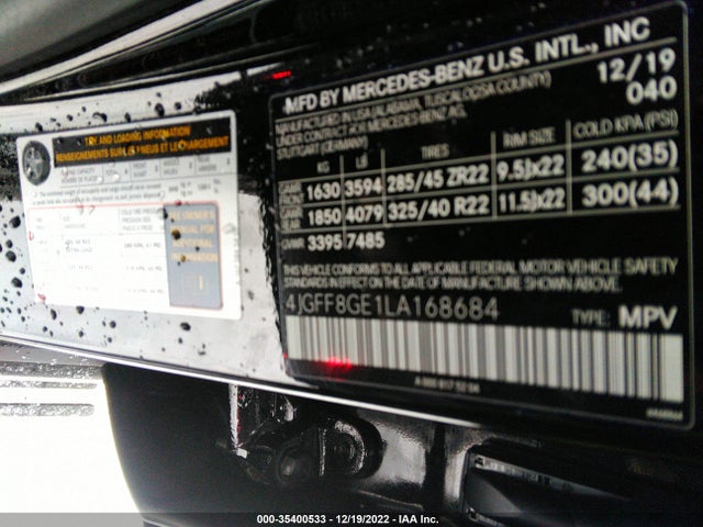 2020 Mercedes-Benz GLS-Class, VIN: 4JGFF8GE1LA168684