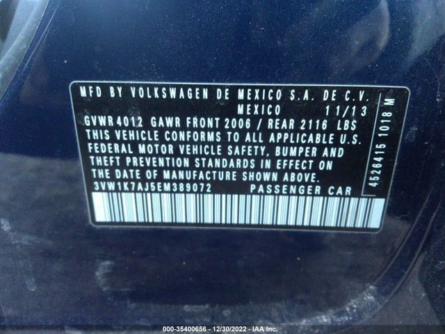 3VW1K7AJ5EM389072 Volkswagen Jetta Sedan S