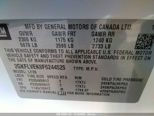 GMC Terrain Sle 2015 2GKFLVEK8F6244525 Image 11