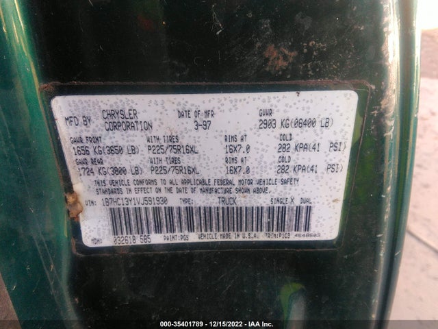 Dodge RAM 1500 1997 1B7HC13Y1VJ591930 Image 11