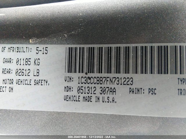 Chrysler 200 S 2015 1C3CCCBB7FN731223 Image 9