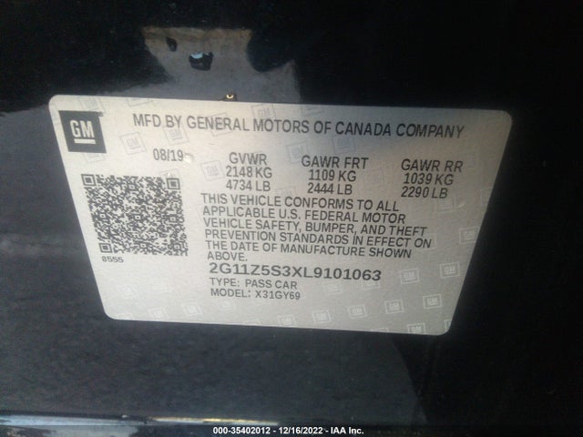 2020 Chevrolet Impala, VIN: 2G11Z5S3XL9101063