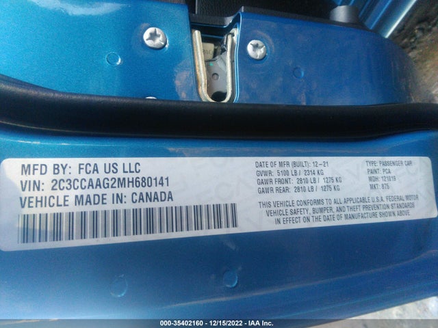 2021 Chrysler 300, VIN: 2C3CCAAG2MH680141