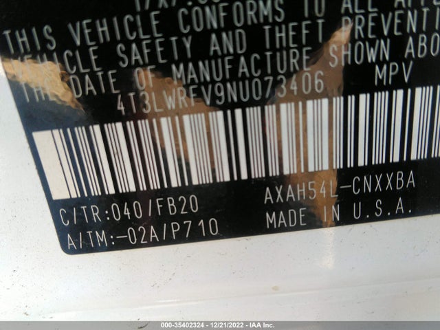 2022 Toyota RAV4, VIN: 4T3LWRFV9NU073406