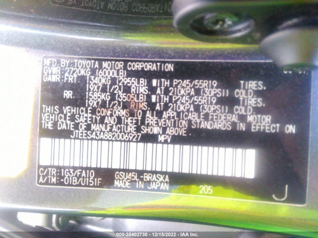 Toyota Highlander Sport 2008 JTEES43A882006927 Image 10
