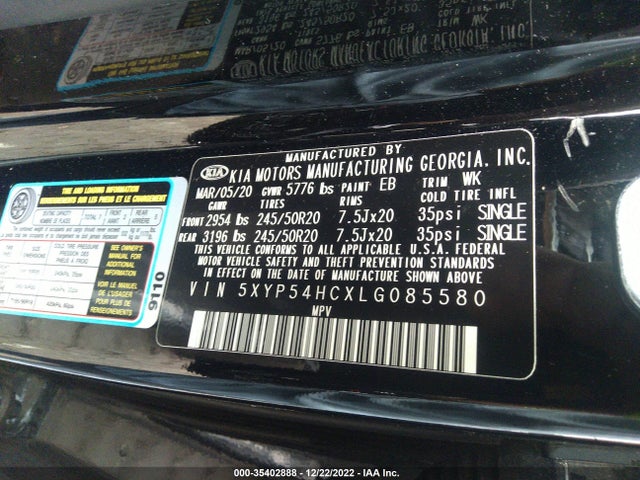 2020 Kia Telluride, VIN: 5XYP54HCXLG085580