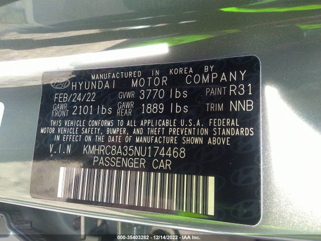 2022 Hyundai Venue, VIN: KMHRC8A35NU174468