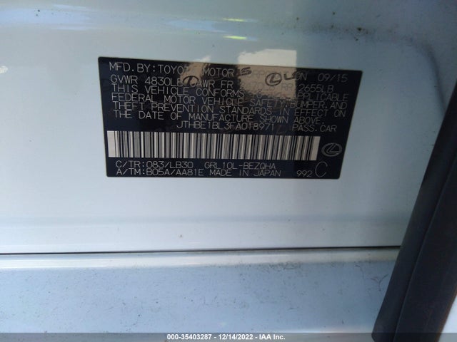 Lexus GS 350 2015 JTHBE1BL3FA018971 Image 14
