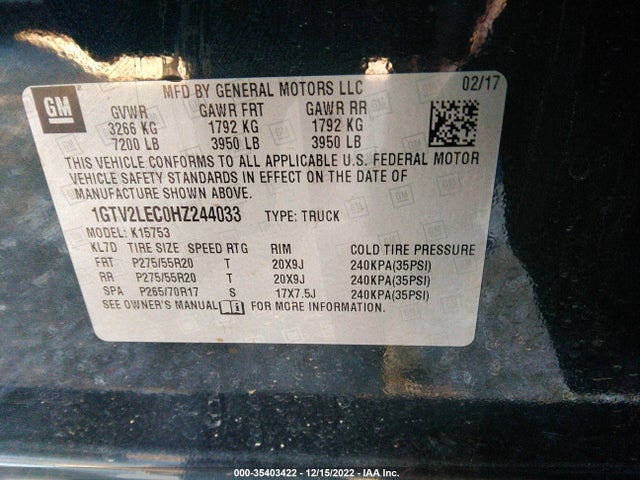 GMC SIERRA 1500 2017 1GTV2LEC0HZ244033 Image 9