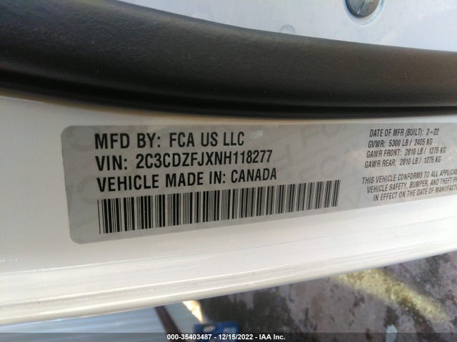 Dodge Challenger R/t Scat Pack 2022 2C3CDZFJXNH118277 Image 9