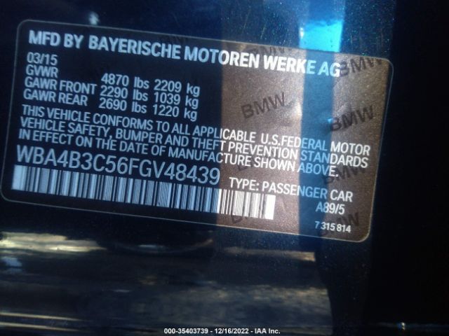 WBA4B3C56FGV48439 BMW 4 Series 435i Xdrive