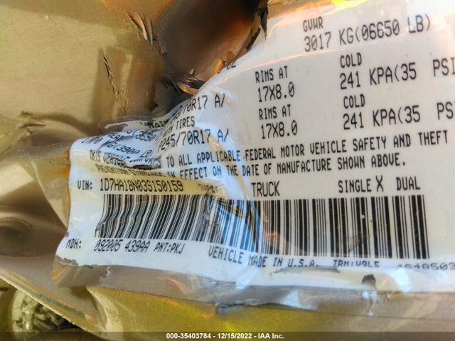 Dodge Ram 1500 St/slt 2003 1D7HA18N03S150159 Image 10