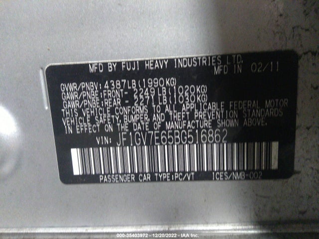 Subaru Impreza Sedan Wrx Wrx 2011 JF1GV7E65BG516862 Image 10