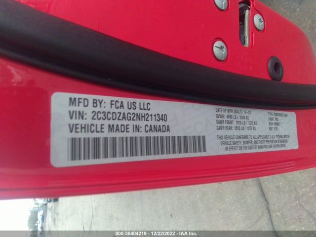 Dodge Challenger Sxt 2022 2C3CDZAG2NH211340 Image 9