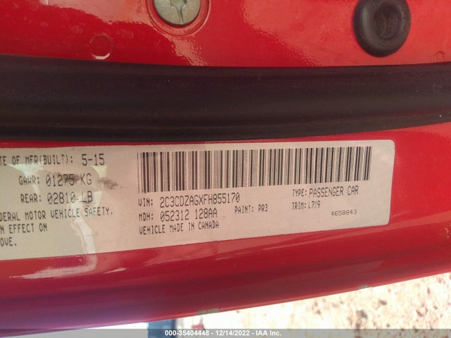 Dodge Challenger Sxt 2015 2C3CDZAGXFH855170 Image 9