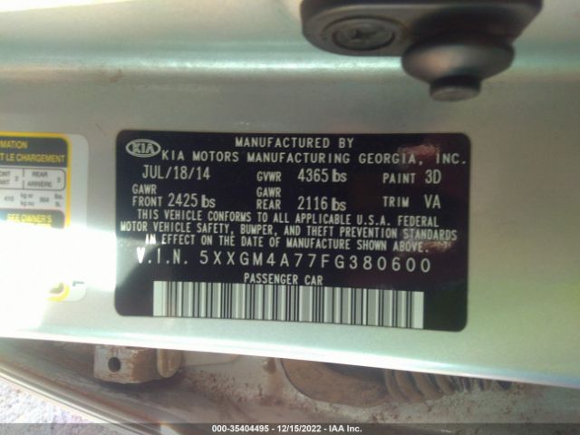 5XXGM4A77FG380600 KIA Optima Lx