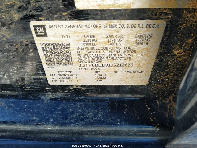 2020 GMC Sierra 1500, VIN: 3GTP8BEDXLG212676