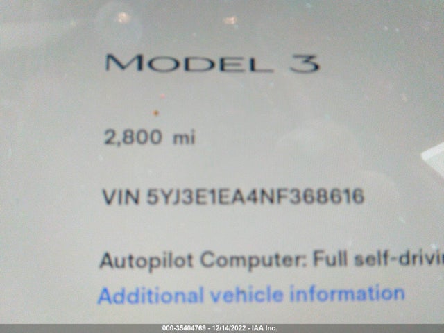Tesla MODEL 3 2022 5YJ3E1EA4NF368616 Image 8