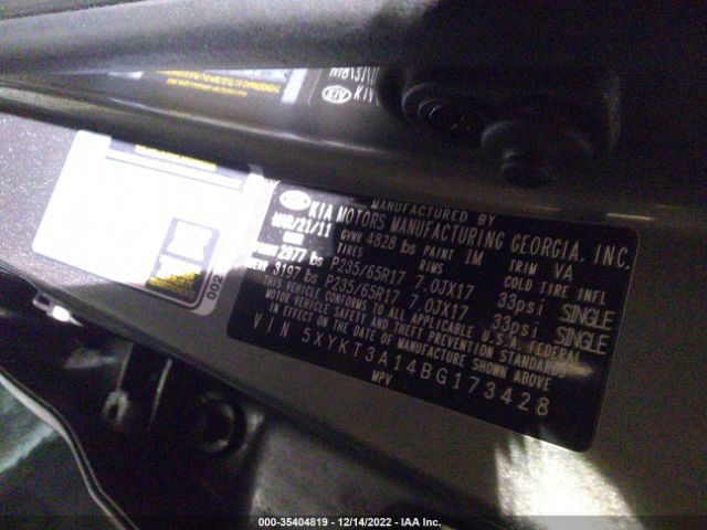 5XYKT3A14BG173428 KIA SORENTO LX