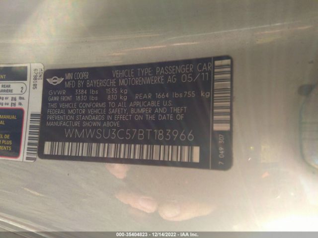 WMWSU3C57BT183966 Mini Cooper