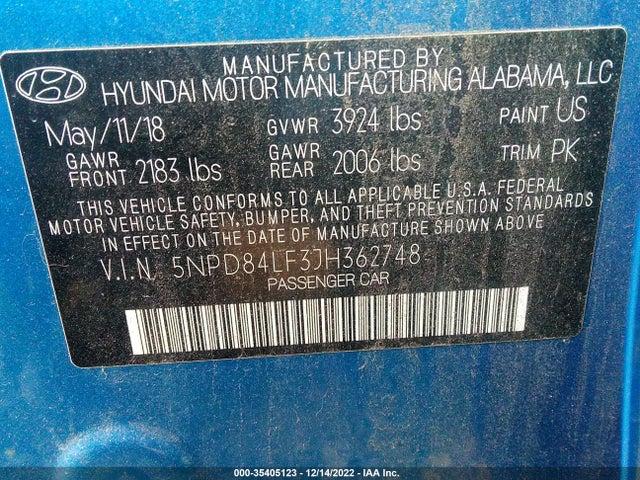 Hyundai Elantra 2018 5NPD84LF3JH362748 Image 10