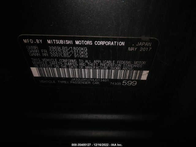 JA32U2FU7HU013401 Mitsubishi Lancer Es/le