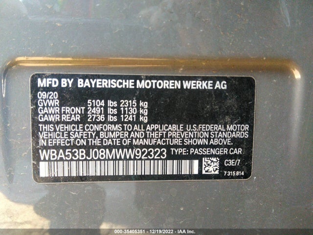 BMW 5 Series 540i 2021 WBA53BJ08MWW92323 Image 9
