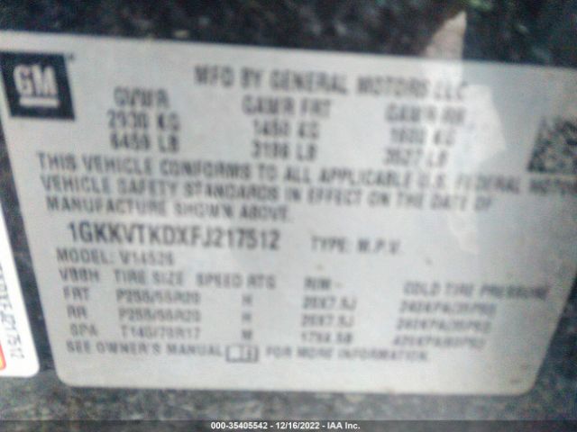 1GKKVTKDXFJ217512 GMC Acadia Denali