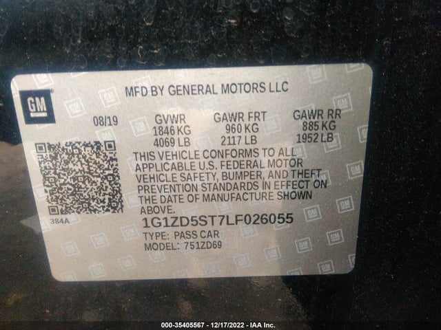 2020 Chevrolet Malibu, VIN: 1G1ZD5ST7LF026055