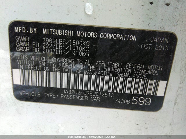 JA32U2FU2EU013513 Mitsubishi LANCER ES