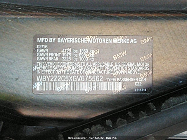 2016 BMW i8, VIN: WBY2Z2C5XGV675562