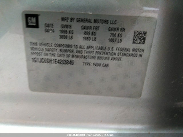 Chevrolet SONIC LT 2014 1G1JC6SH1E4203845 Image 9