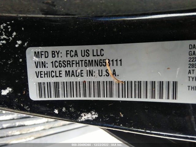 2021 RAM 1500 LIMITED VIN: 1C6SRFHT6MN653111
