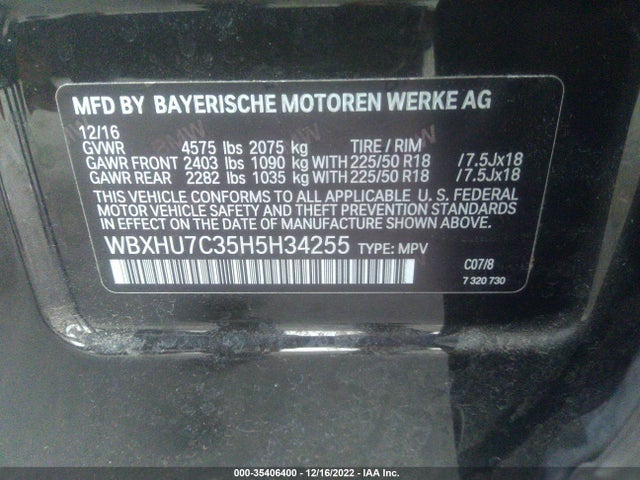 2017 BMW X1, VIN: WBXHU7C35H5H34255