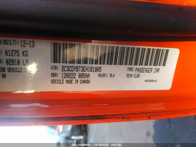 2014 DODGE CHALLENGER R/T CLASSIC VIN: 2C3CDYBT3EH181805