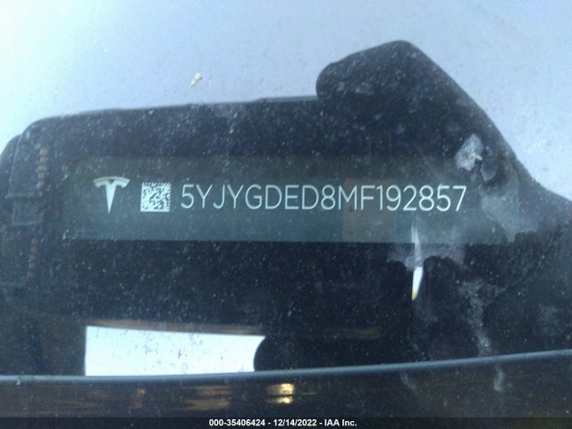 Tesla Model Y Standard Range 2021 5YJYGDED8MF192857 Image 9