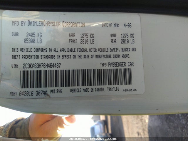 Chrysler 300 C 2006 2C3KA63H76H464437 Image 9