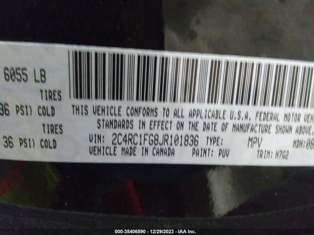 Chrysler Pacifica Touring Plus 2018 2C4RC1FG8JR101836 Image 9