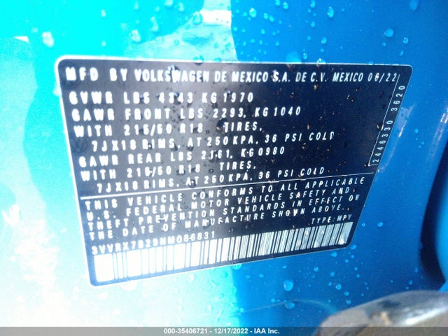 Volkswagen TAOS SE 2022 3VVRX7B29NM086831 Image 14