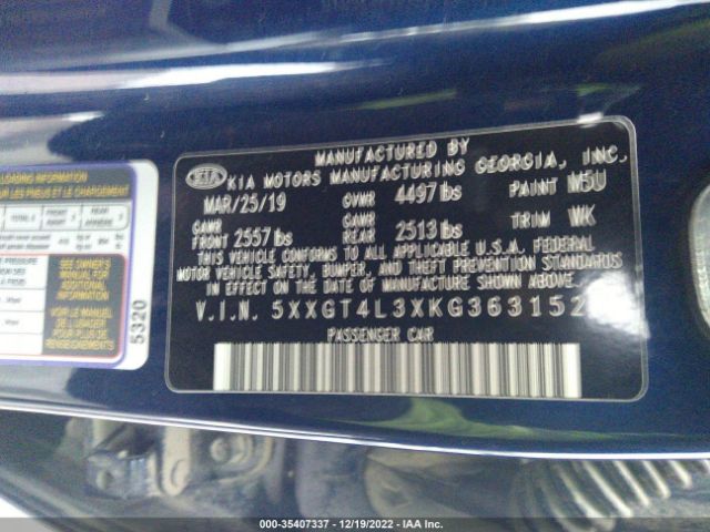 5XXGT4L3XKG363152 KIA Optima S