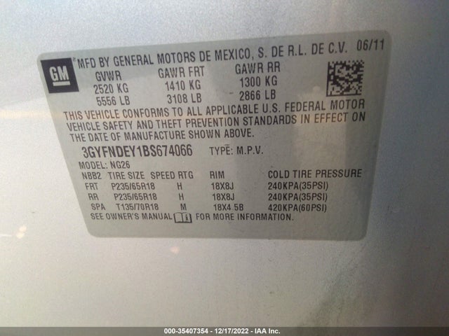 Cadillac Srx Luxury Collection 2011 3GYFNDEY1BS674066 Image 10