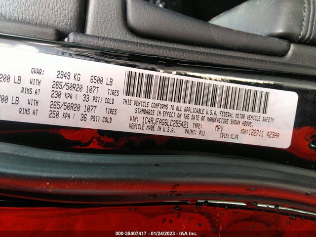 2020 Jeep Grand Cherokee, VIN: 1C4RJFAG6LC255421