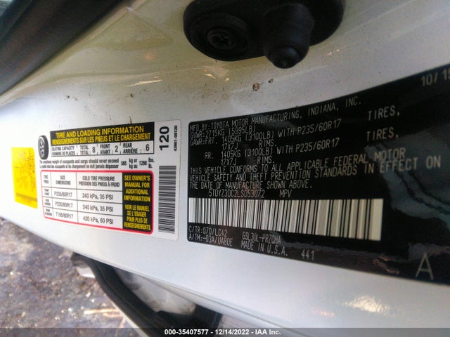 2020 Toyota Sienna, VIN: 5TDYZ3DC2LS053072