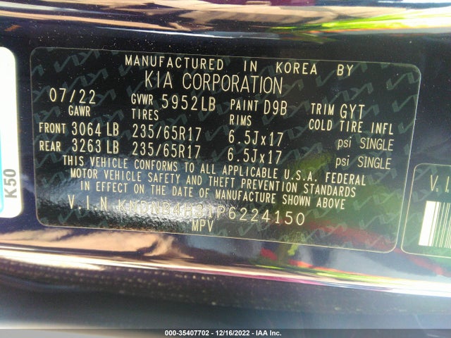 2023 Kia Carnival, VIN: KNDNB4H31P6224150