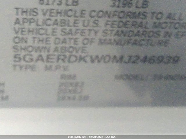 2021 Buick Enclave, VIN: 5GAERDKW0MJ246939