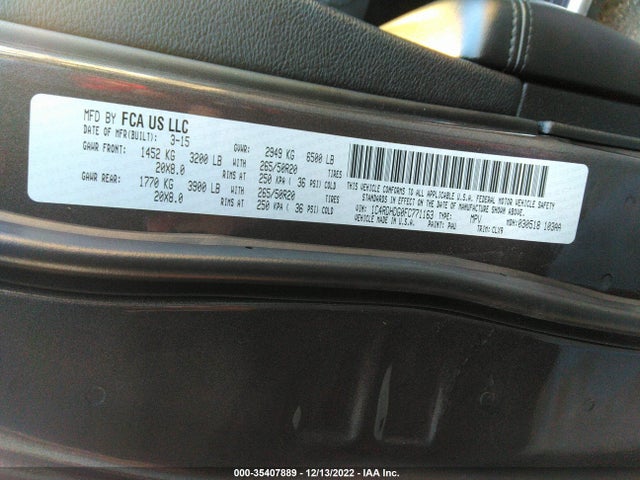 Dodge DURANGO LIMITED 2015 1C4RDHDG0FC771163 Image 10