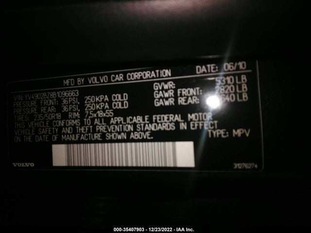 Volvo Xc70 3.0t 2011 YV4902BZ8B1096663 Image 10