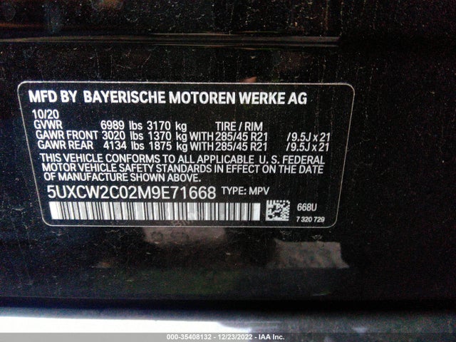 BMW X7 Xdrive40i 2021 5UXCW2C02M9E71668 Image 10