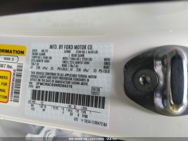 2022 Ford Bronco, VIN: 3FMCR9C65NRD66319